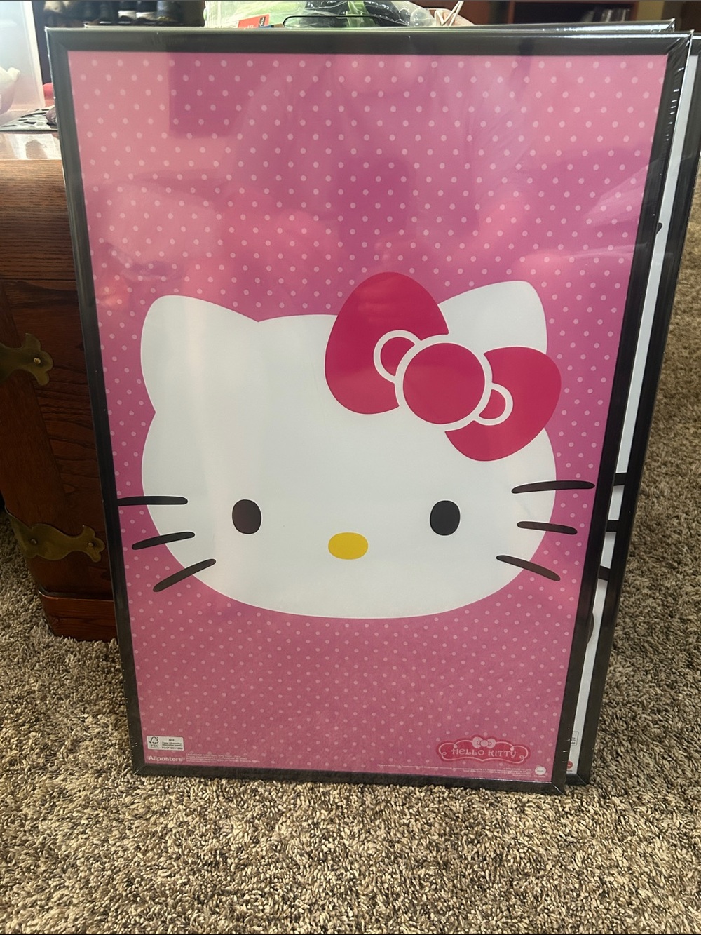 Hello Kitty Pink Polka Dot Wall Poster